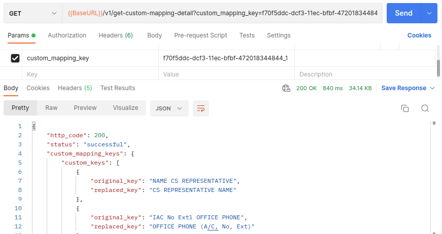 Document Reader Get Custom Mapping Details Endpoint